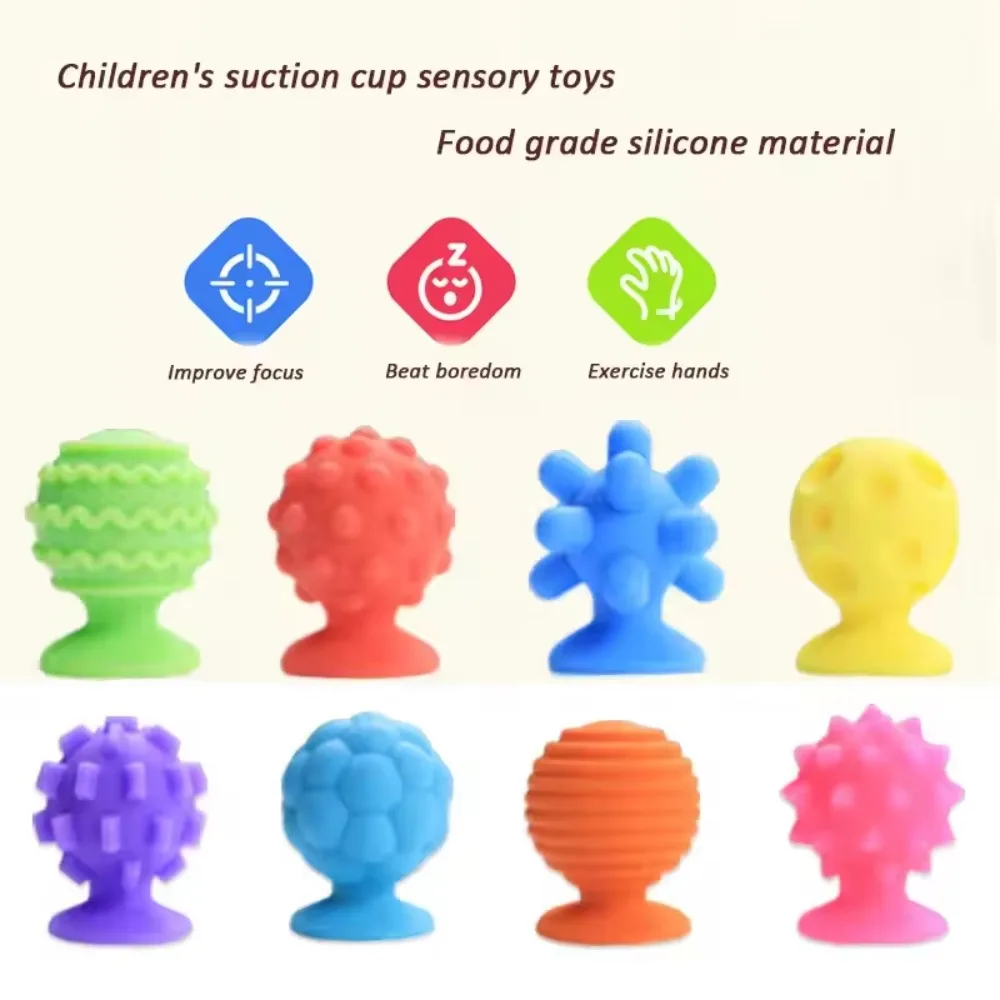 Juguete sensorial de silicona con ventosa silenciosa para niños