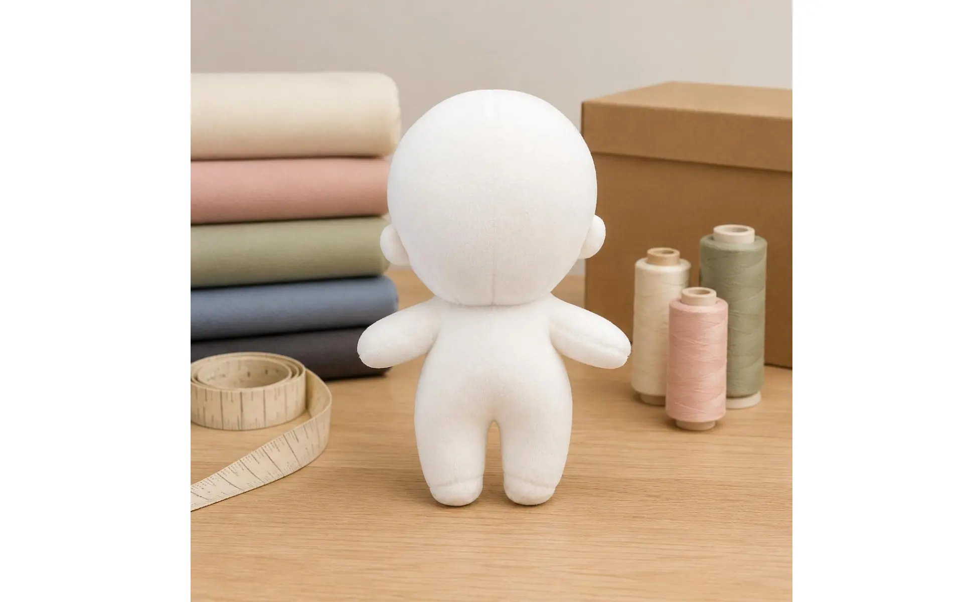 Cuerpo de muñeco de peluche blanco sin estampado