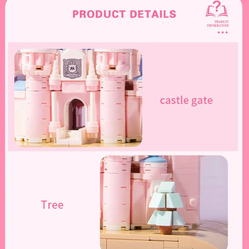 Bloques de construcción castillo mágico rosa de princesa - imagen 2