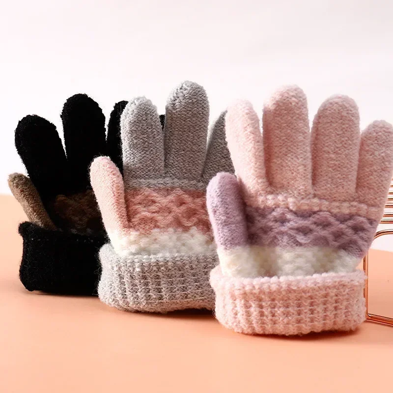 Guantes de bebé en punto con dedos completos para invierno y otoño - imagen 5