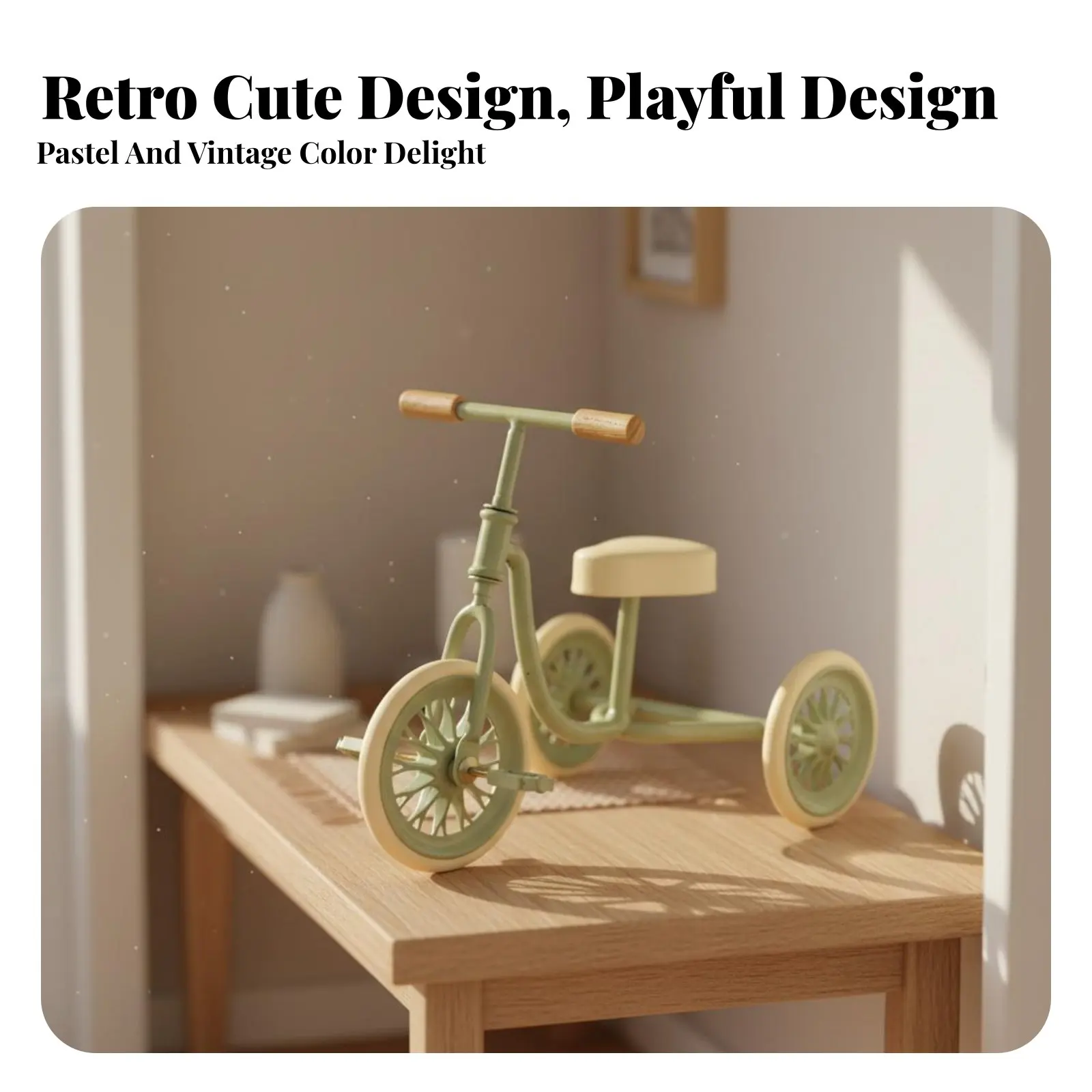 Triciclo decorativo para casa de muñecas con acabado detallado - imagen 2