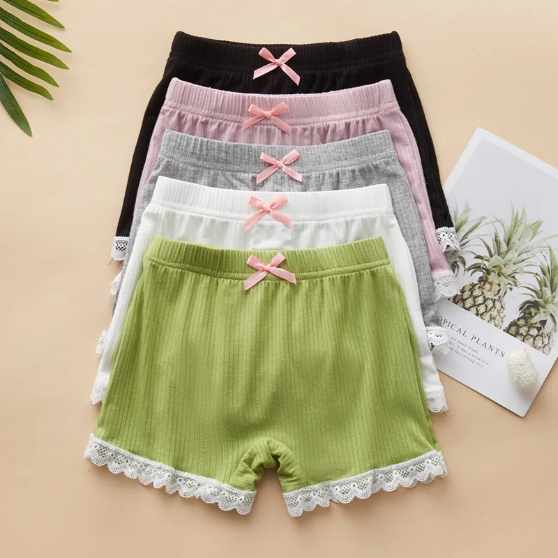 Pantalones de seguridad de niña en modal y algodón para verano, encaje - imagen 4