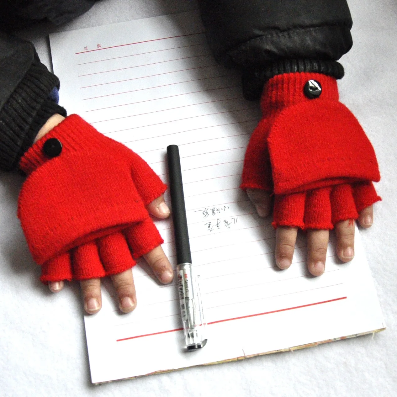 Guantes térmicos gruesos bebé y niños – Manoplas invierno medio dedo - imagen 3