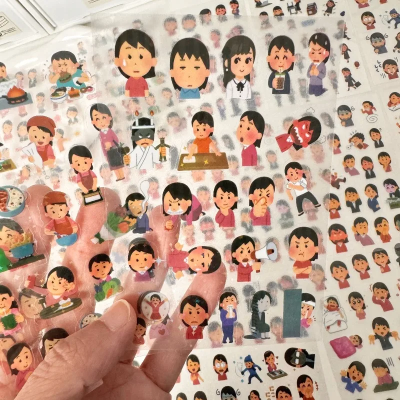 Pegatinas transparentes de personajes estilo japonés para álbum - imagen 3
