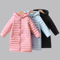 Abrigo largo con capucha para niño invierno – Algodón forro polar