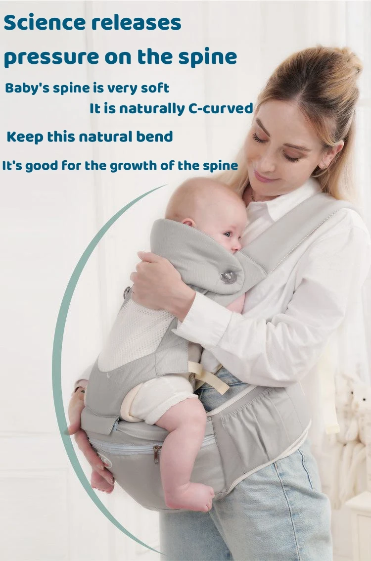 Portabebés ergonómico frontal para recién nacido con soporte lumbar - imagen 4