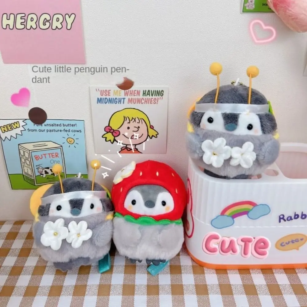 Llavero peluche pingüino suave colgante con diseño abeja y pan - imagen 5