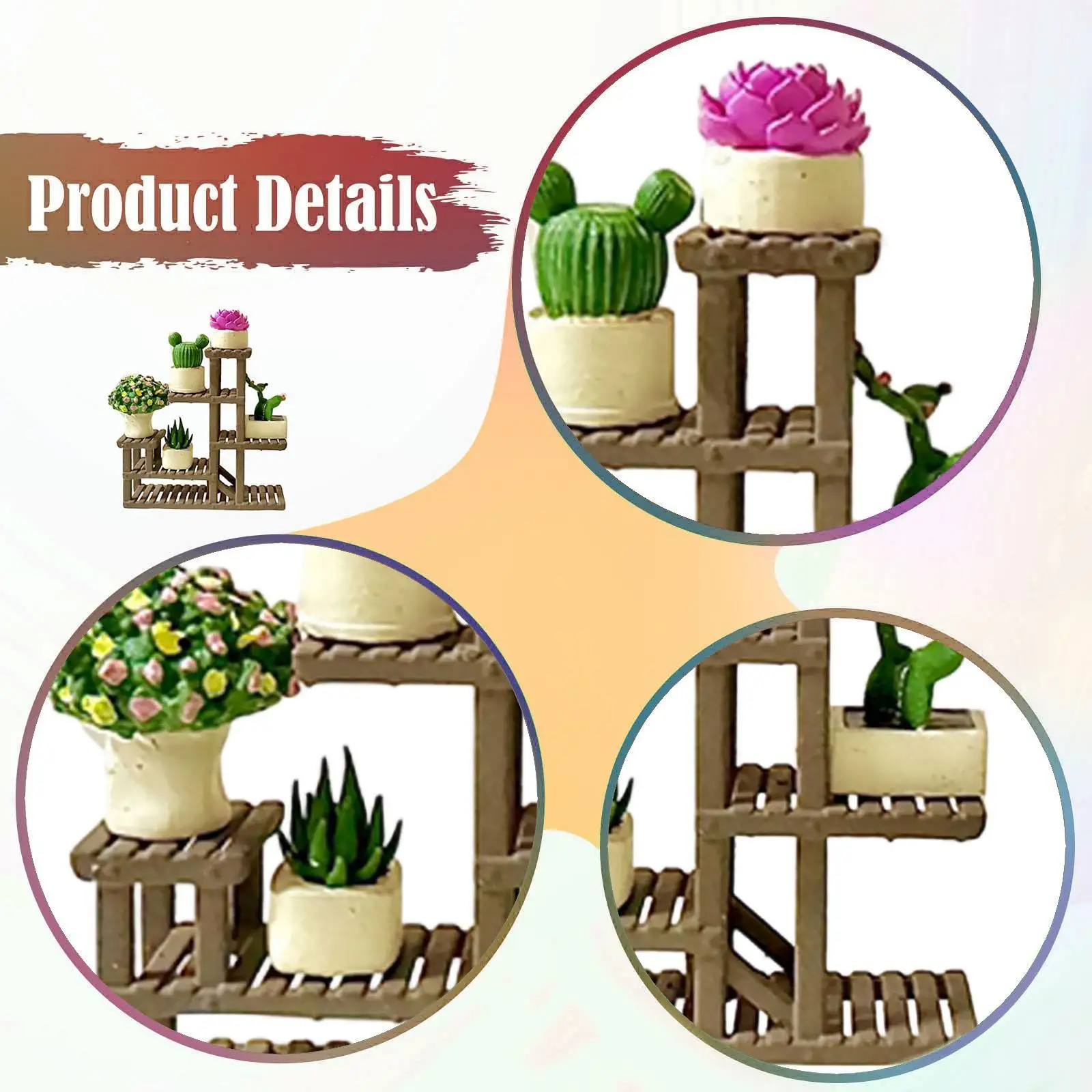 Accesorios para casa de muñecas: soporte de flores en miniatura - imagen 4