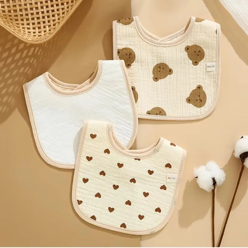 Baberos de algodón para bebé con paño impermeable - imagen 4