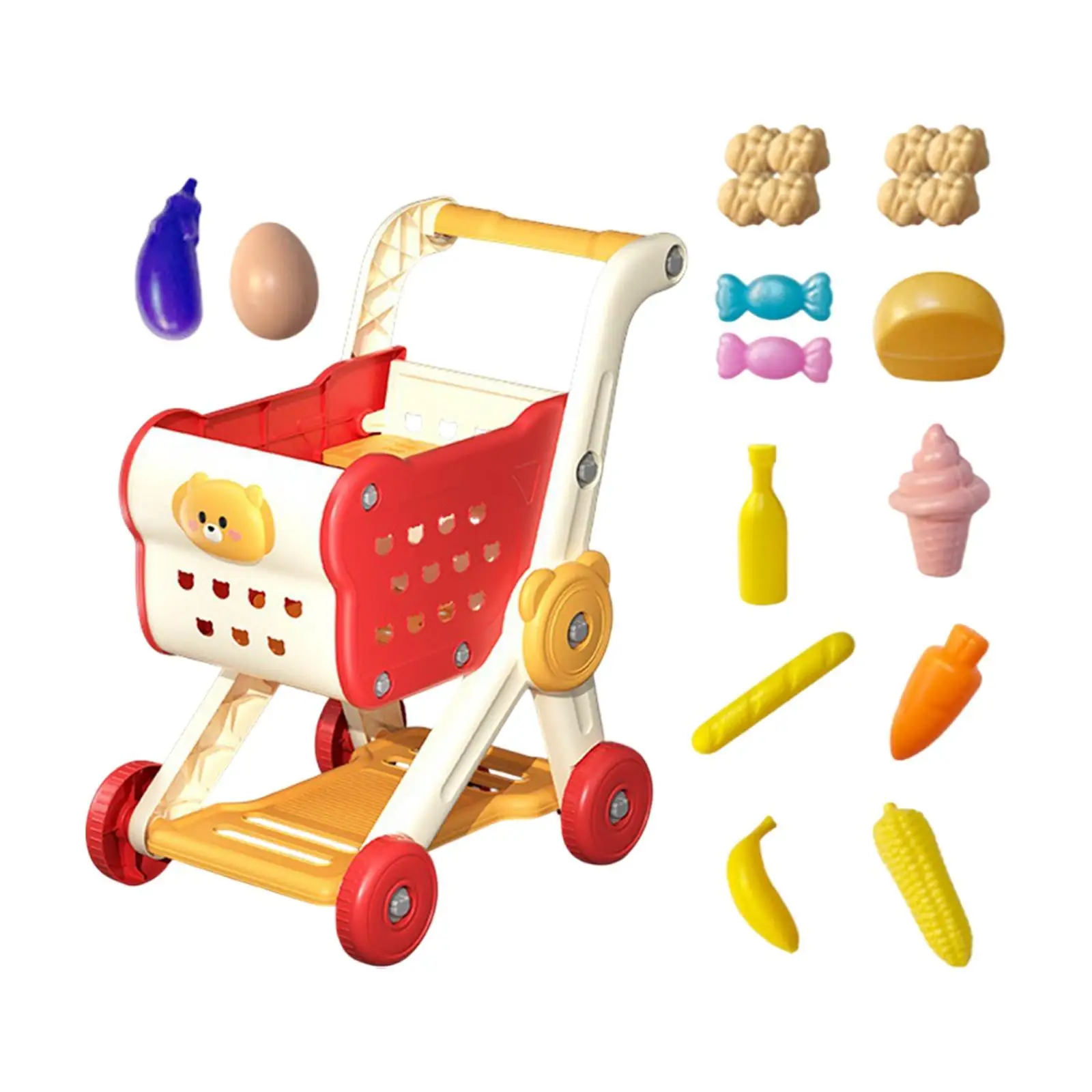 Carrito de la compra interactivo con comida de juguete para niños - imagen 2