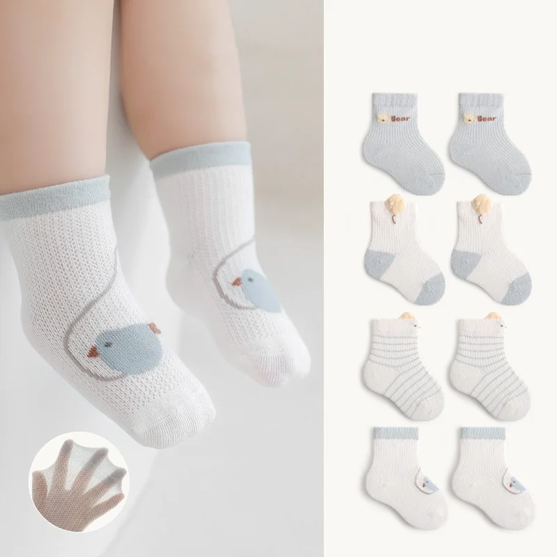 Calcetines de malla algodón para bebé – Verano suave sin costuras