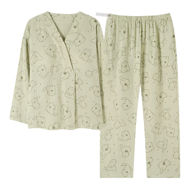 Pijama maternidad algodón gasa, camisón y pantalón para embarazadas - imagen 3