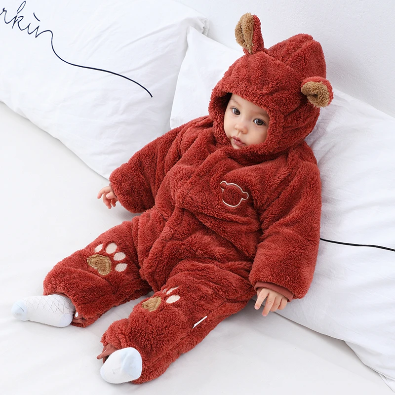 Pelele de invierno con orejas para bebé – Algodón suave 0-24 meses - imagen 3