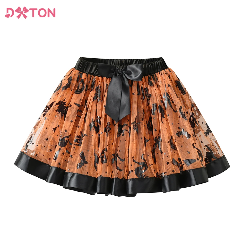 DXTON Conjunto Halloween infantil: faldas con estrellas y murciélagos - imagen 2