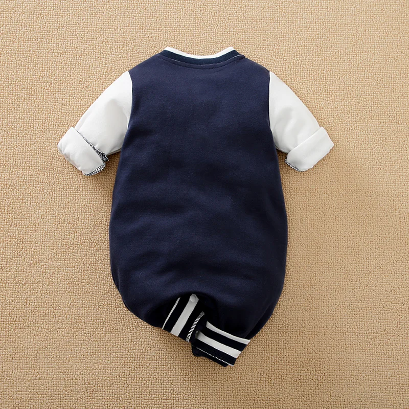 Pelele de algodón manga larga para bebé – estilo béisbol unisex - imagen 5