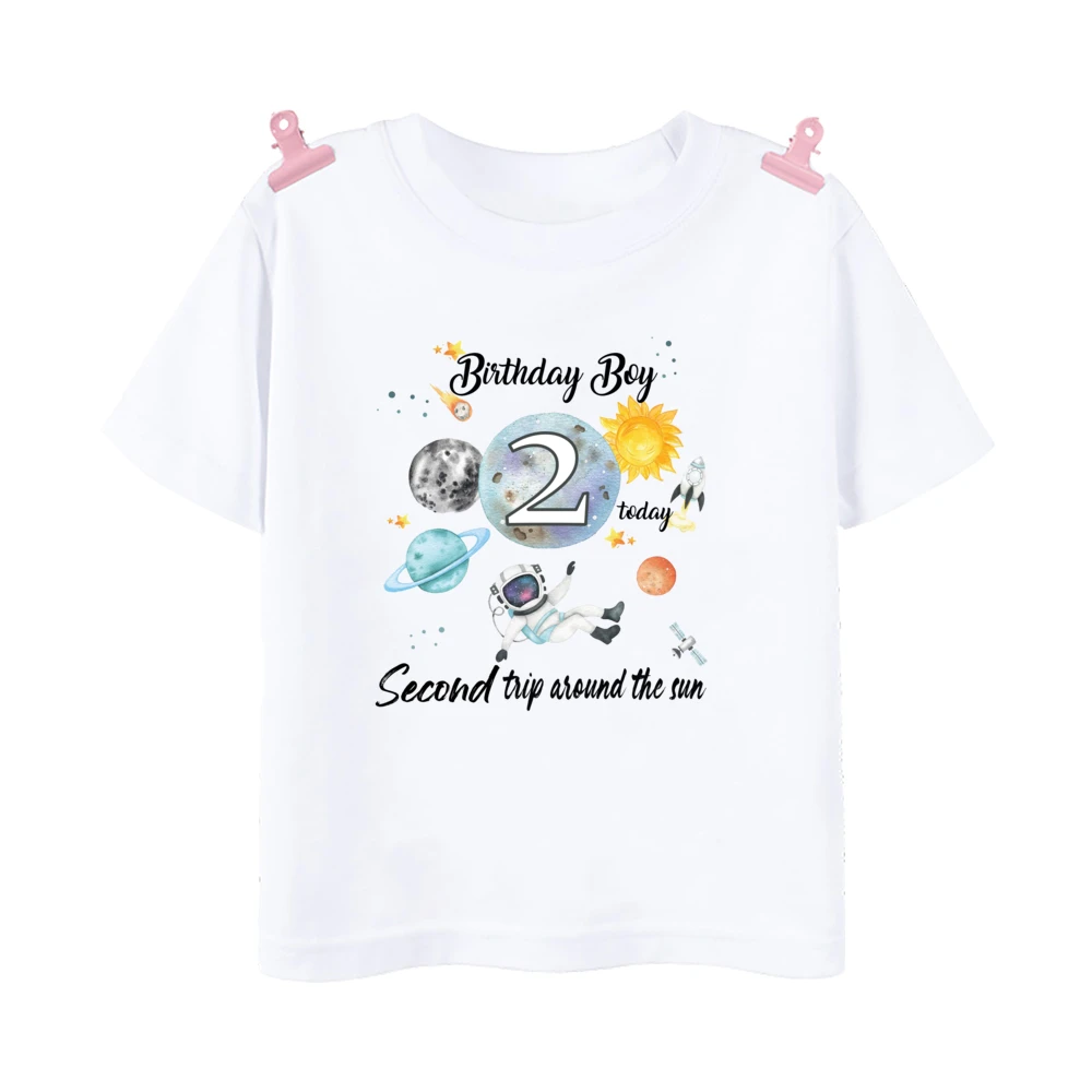 Camiseta astronauta de cumpleaños para niño - diseño espacial - imagen 2