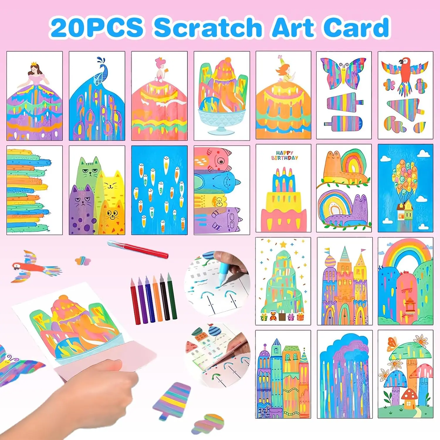 Rainbow Magic set de rascar premium con pegatinas creativas - imagen 4