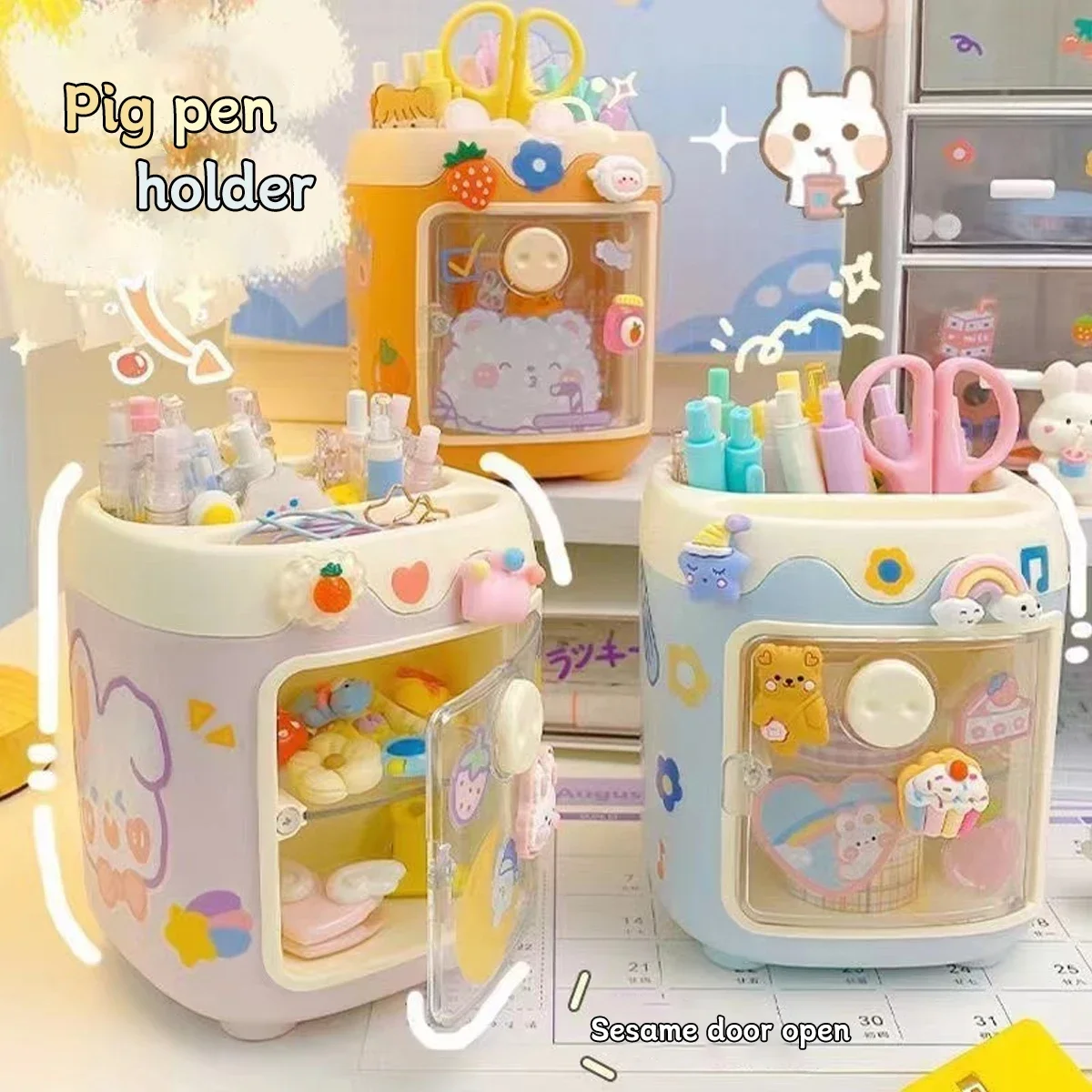 Portalápices infantil nórdico con rejilla múltiple creativo - imagen 2