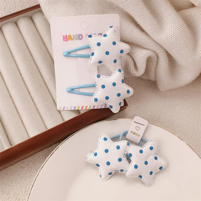 Coletero elástico con estrellas y puntos azules para niñas - imagen 4
