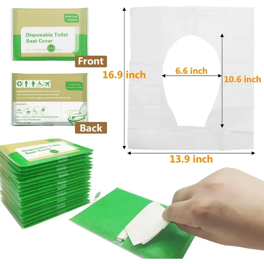 Papel desechable impermeable para asiento de inodoro portátil - imagen 5