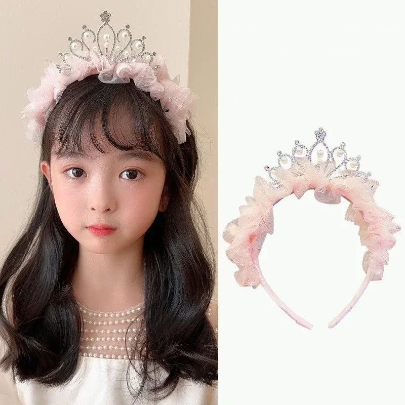 Diadema corona de perlas para niña – Tocado de fiesta - imagen 3