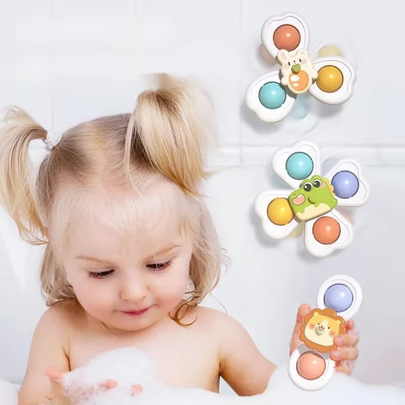 Juguete giratorio con ventosa para baño de bebé sensorial - imagen 3
