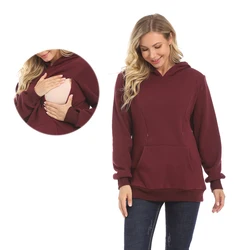Sudadera lactancia con capucha para maternidad – lana cálida S-XXXL