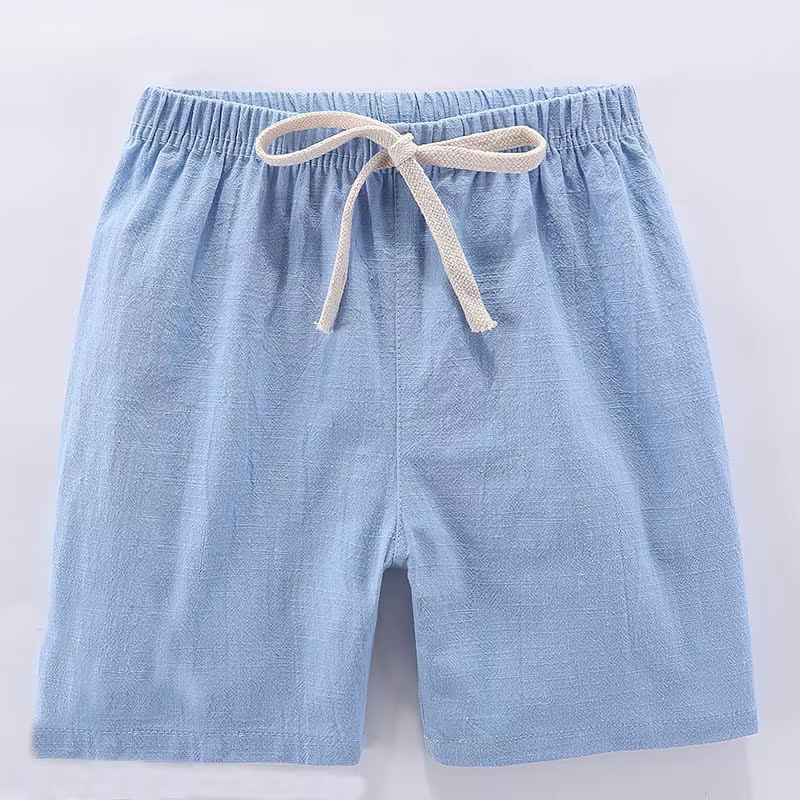 Pantalones cortos para niño de algodón y lino – Cintura elástica