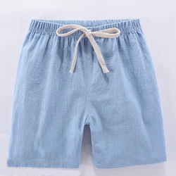 Pantalones cortos para niño de algodón y lino – Cintura elástica