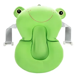 Bañera antideslizante portátil para bebé con cojín inflable