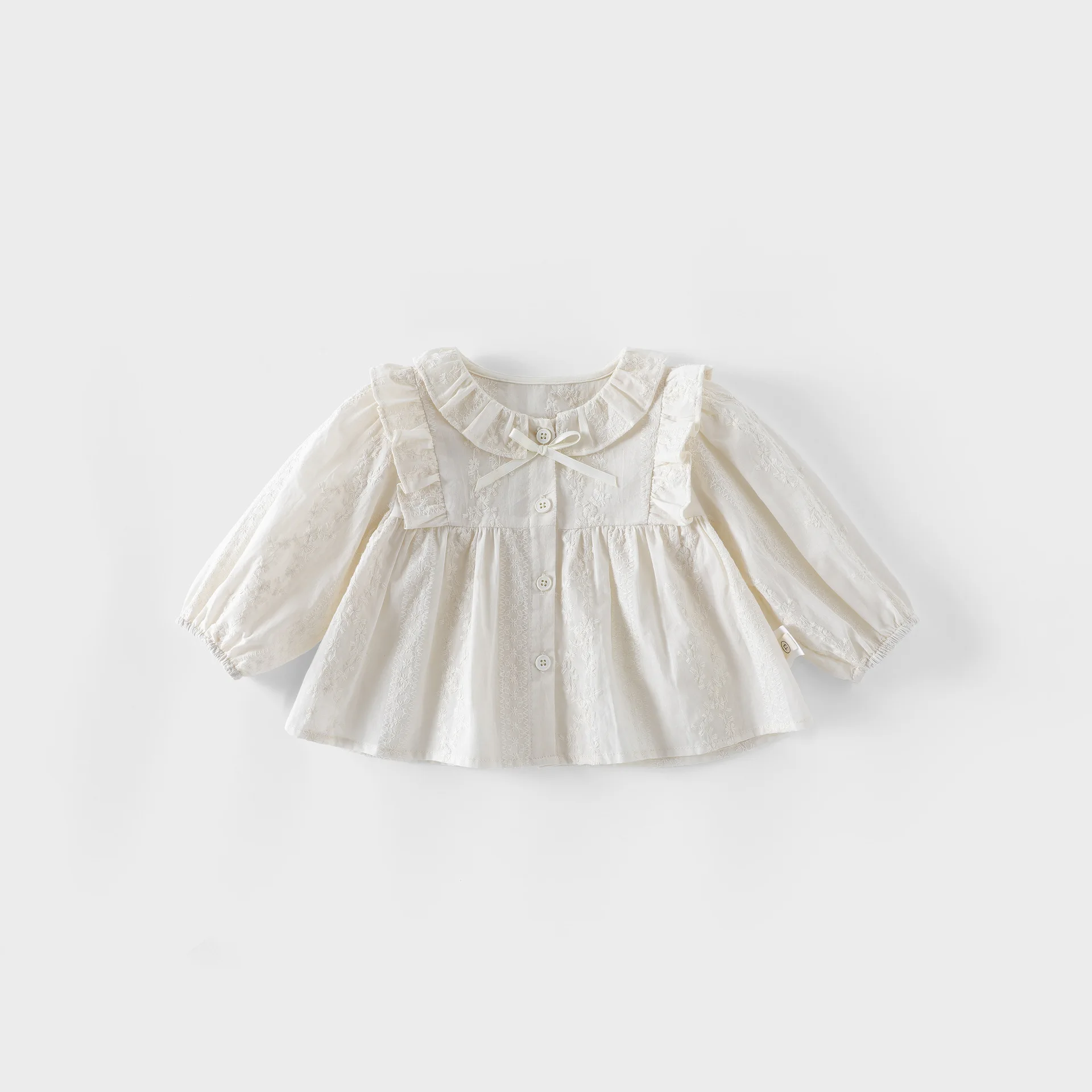Blusa infantil floral de algodón cuello redondo - imagen 2