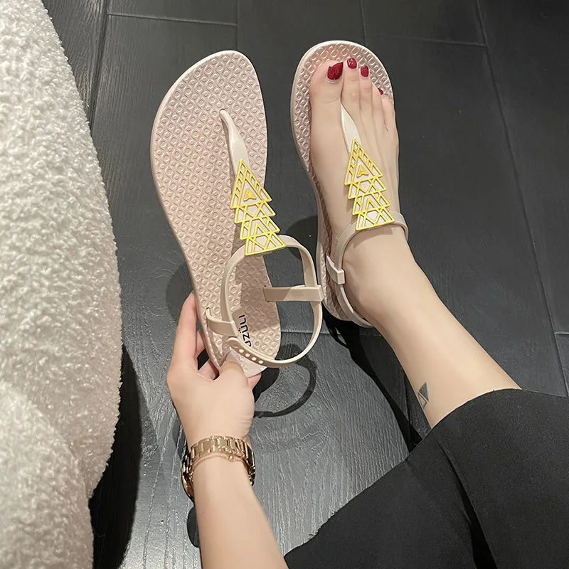 Sandalias planas bohemias Ipomoea – Chanclas de playa para mujer summer 2025 - imagen 4
