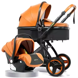 Cochecito con asiento de coche, capota reversible y funda impermeable