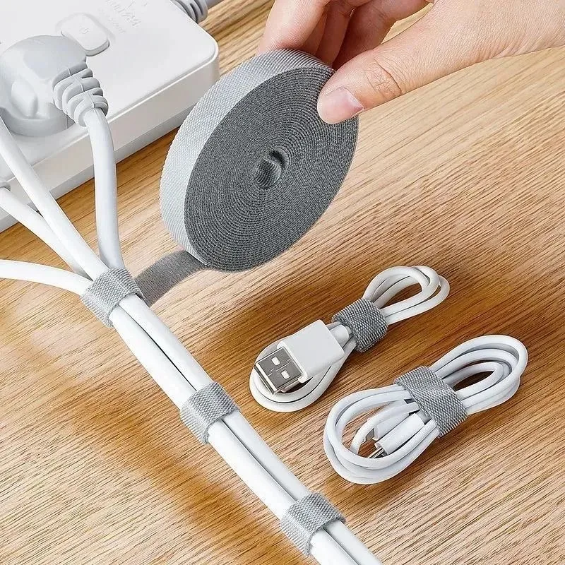 Organizadores de cables reutilizables con adhesivo y clips para sujeción - imagen 5