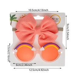 Set de gafas de sol arco iris y gomas elásticas para bebé