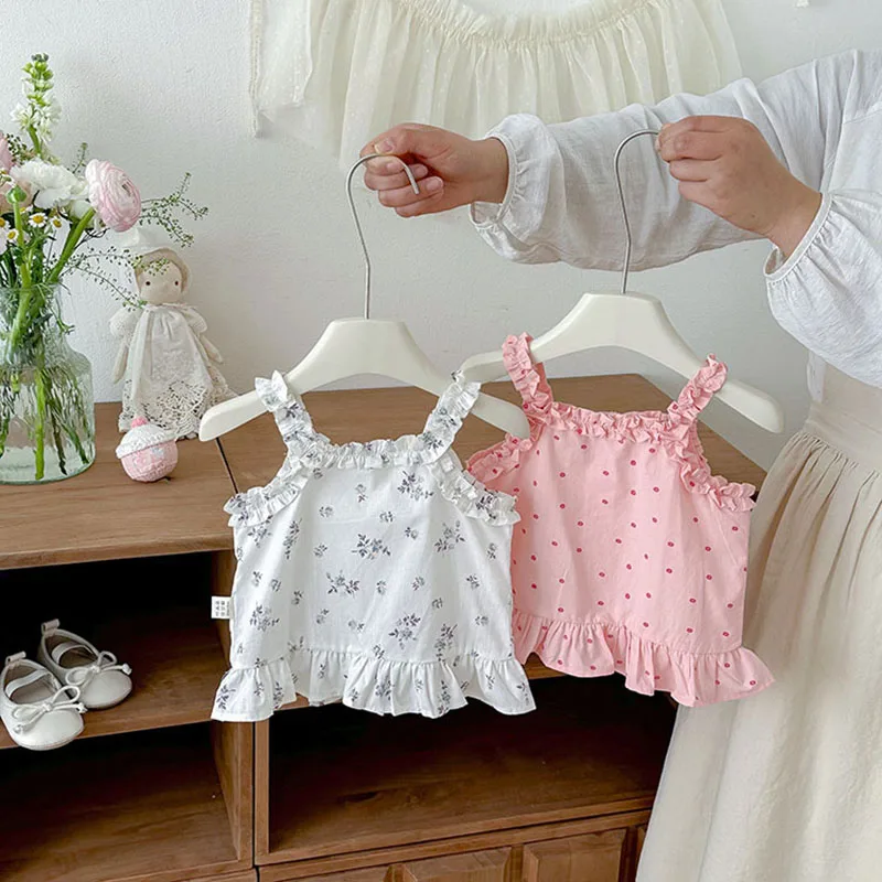 Top halter de bebé con tirantes finos y estampado floral - imagen 2