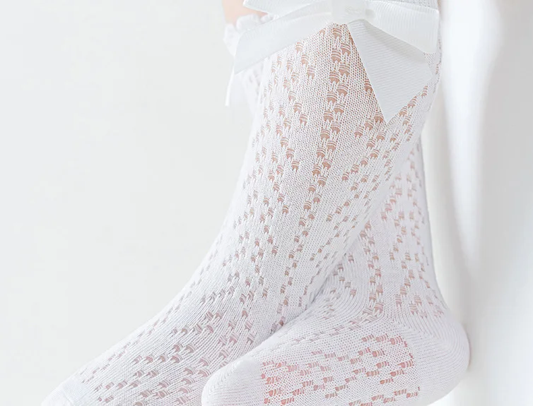 Calcetines de verano hasta la rodilla con lazo