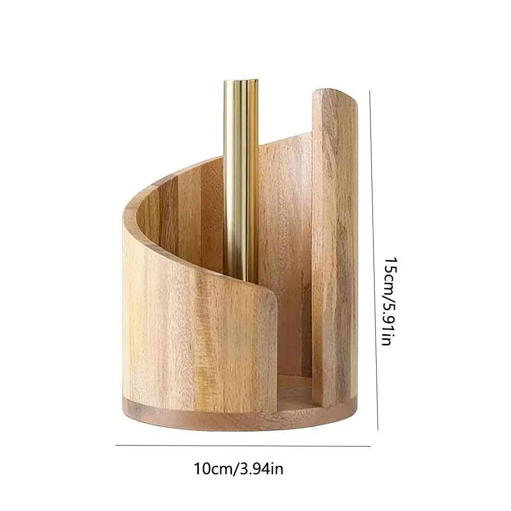 Portarrollos de papel de cocina de madera con base independiente - imagen 4