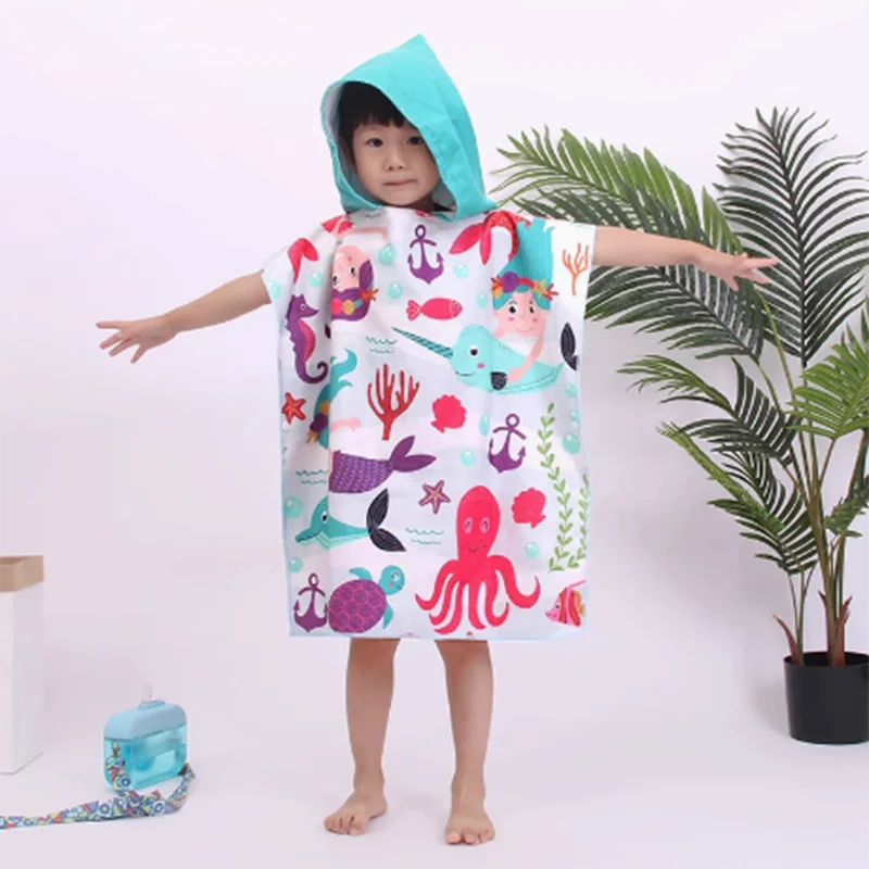 Bata de baño con capucha microfibra secado rápido para niños - imagen 5