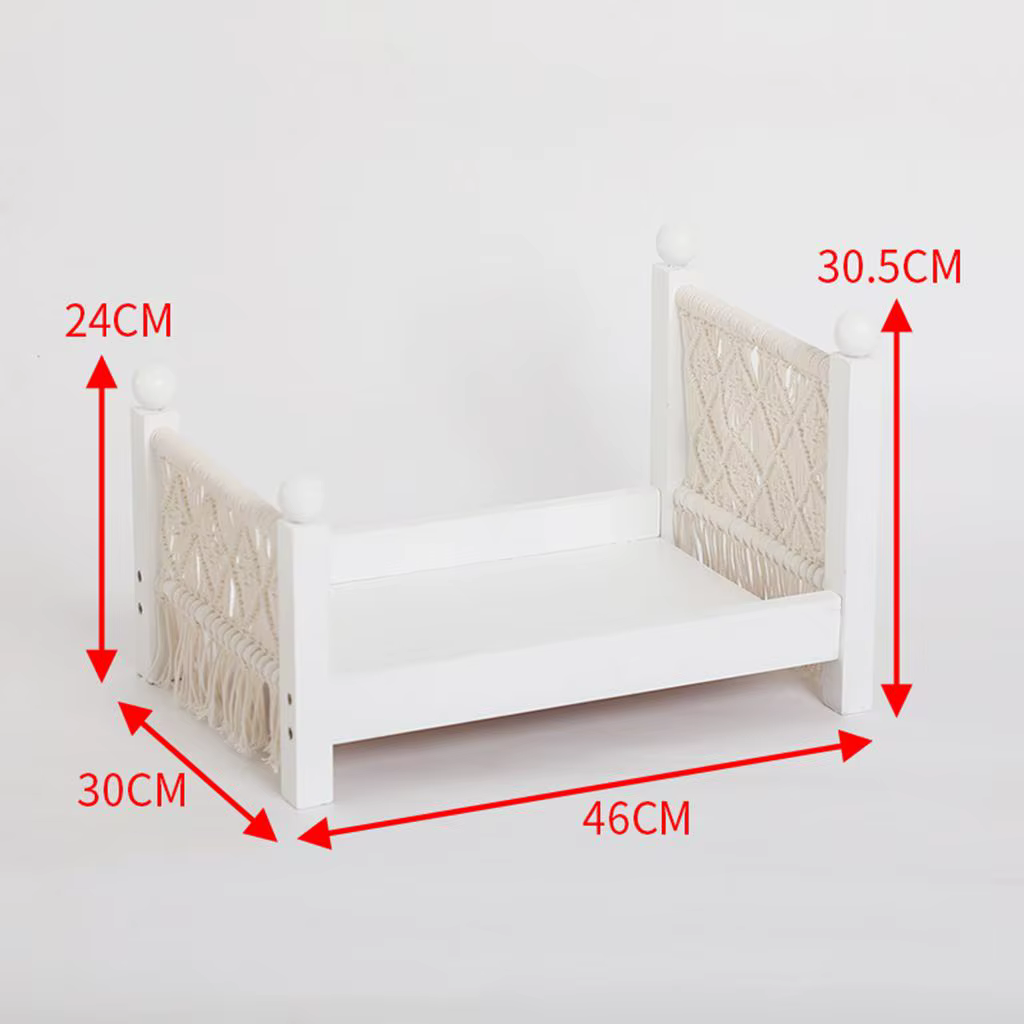 Cuna de madera para muñecas estilo bebé, mini cama