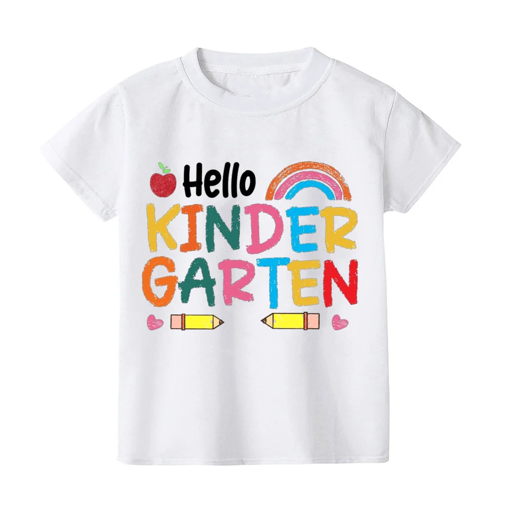 Camiseta Hello Kindergarten verde