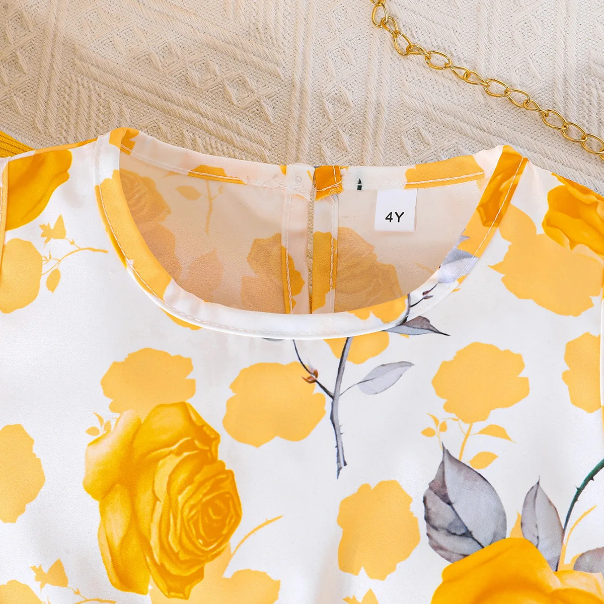 Vestido veraniego floral sin mangas para niña con lazo - imagen 4