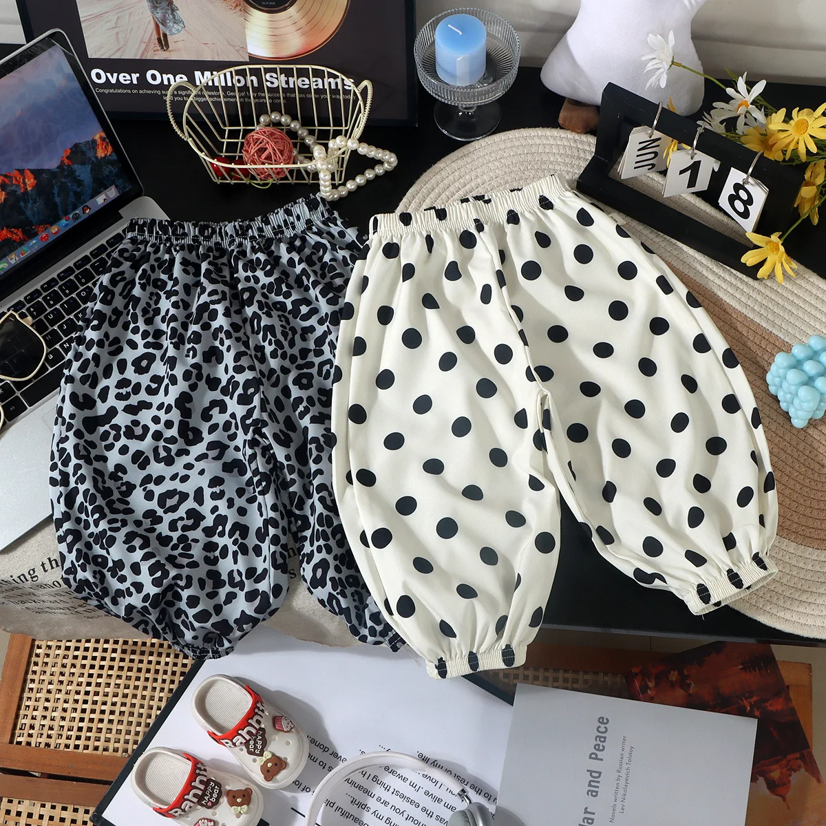 Pantalones de bebé con estampado de puntos estilo coreano para verano - imagen 4