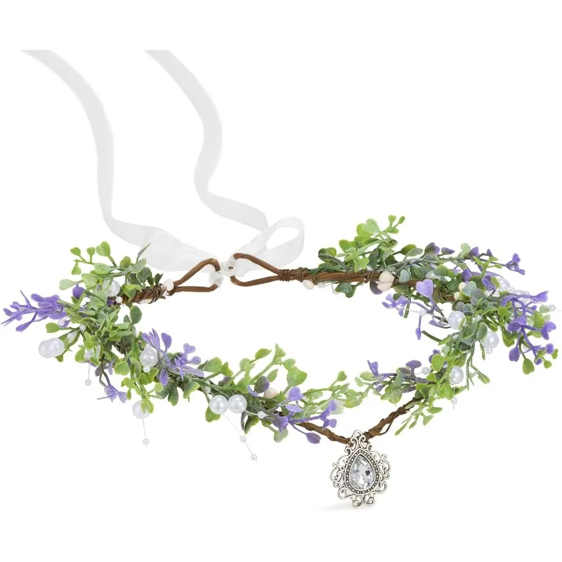 Diadema de elfa princesa con hojas y flores para cosplay - imagen 5