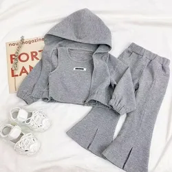 Conjunto de otoño con abrigo y chaleco para bebé, pantalón incluido