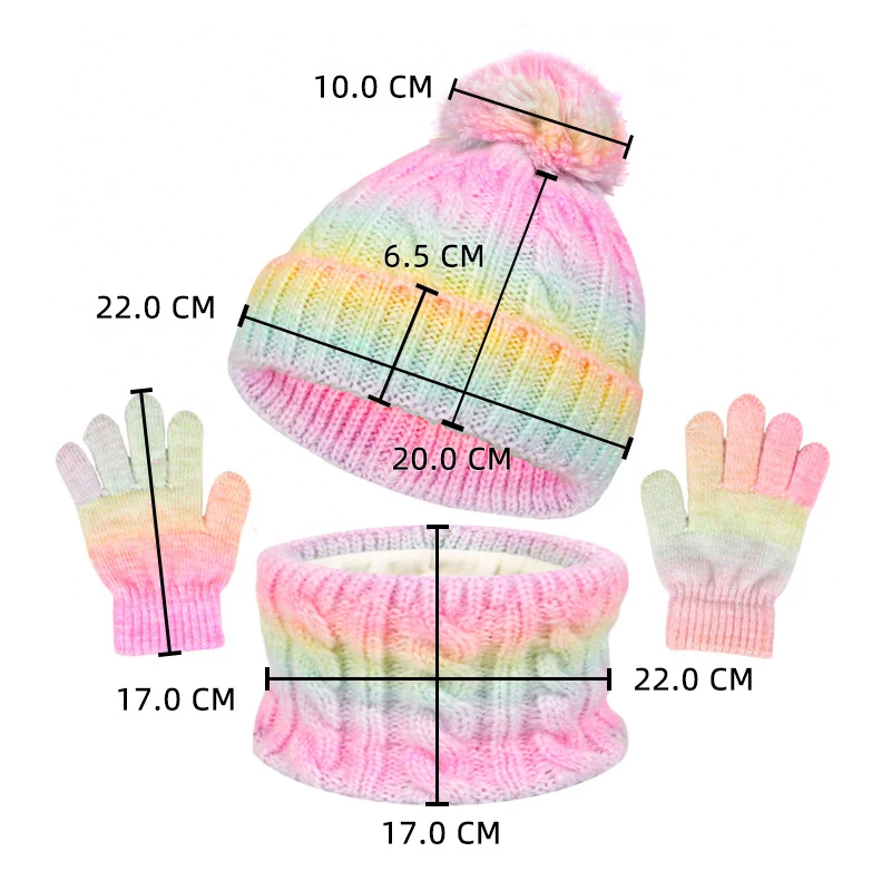 Gorro de invierno con guantes y bufanda de forro polar cálido