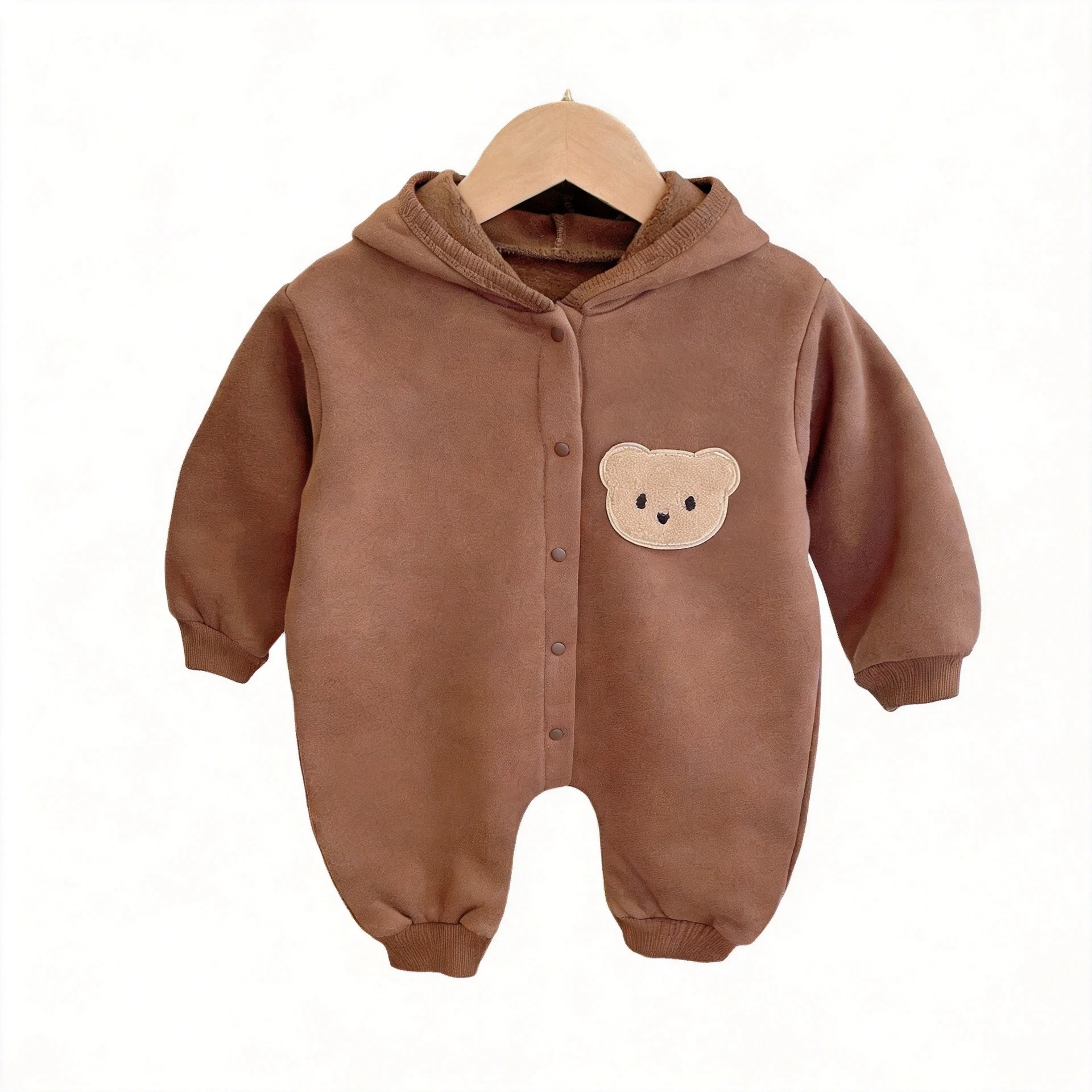 Mono de bebé en lana gruesa para otoño e invierno, abrigado