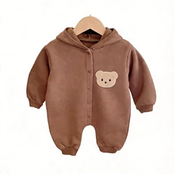Mono de bebé en lana gruesa para otoño e invierno, abrigado