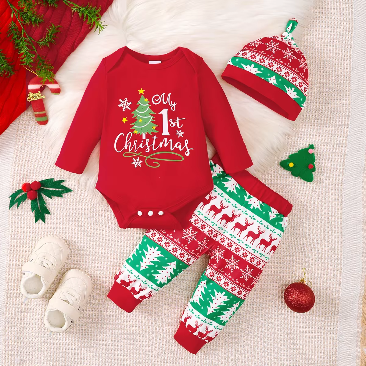 Conjunto completo con pantalones y sombrero