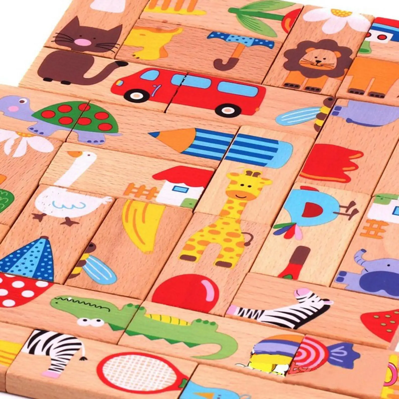 Dominó infantil de madera con animales para aprender en familia - imagen 2